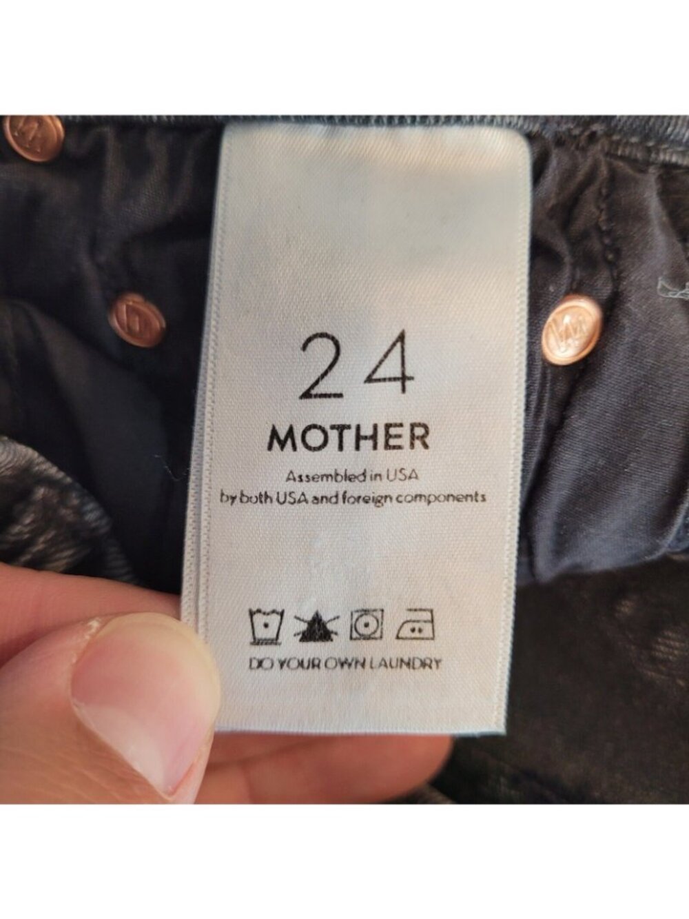 Mother The Looker Jeans Womens 24 Black Cat Got Your Tongue Wash Stretch Denim - Picture 7 of 14